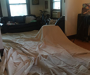 Canvas covers whole living room